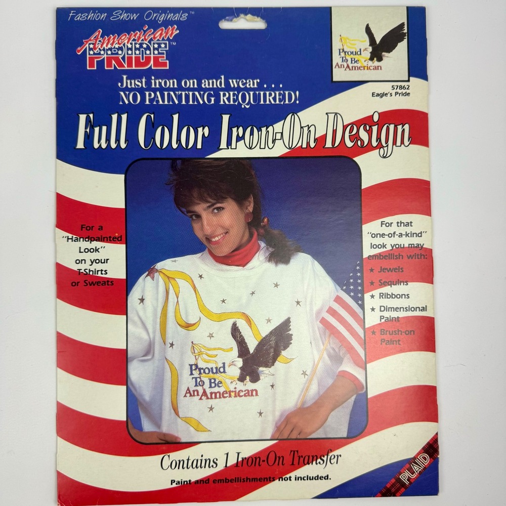 Vintage 1990 American Pride Iron On Transfers Lady Liberty Eagle Set of 2 - Picture 5 of 9